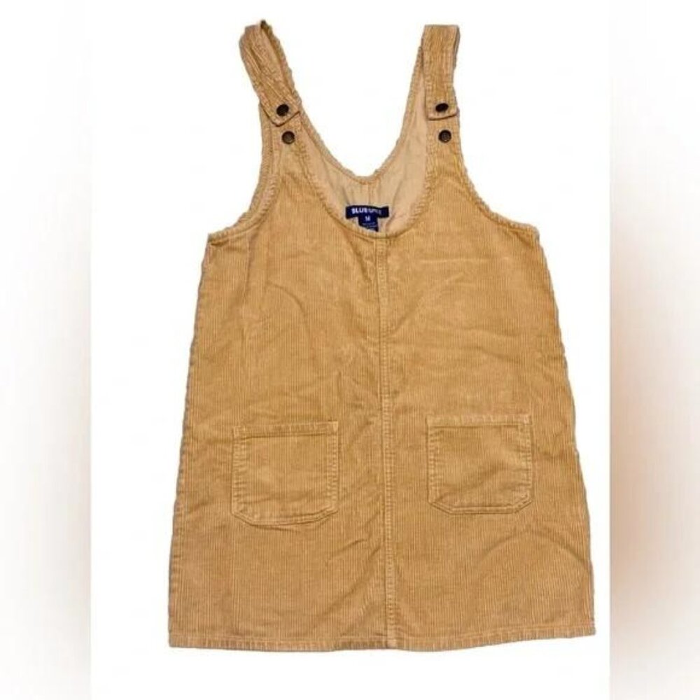 Blue Spice Overall Corduroy Mini Dress Women's Medium Mustard Yellow